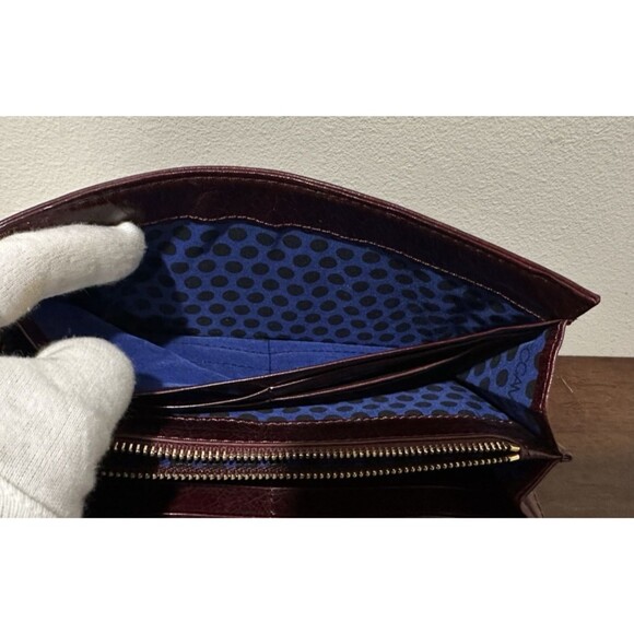 REBECCA MINKOFF envelope clutch crossbody burgundy leather with chain strap - Picture 15 of 16